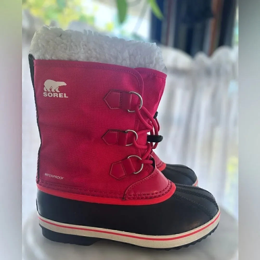 Sorel Yoot Pac Waterproof Nylon Winter Snow Boots Bright Rose Size 4
